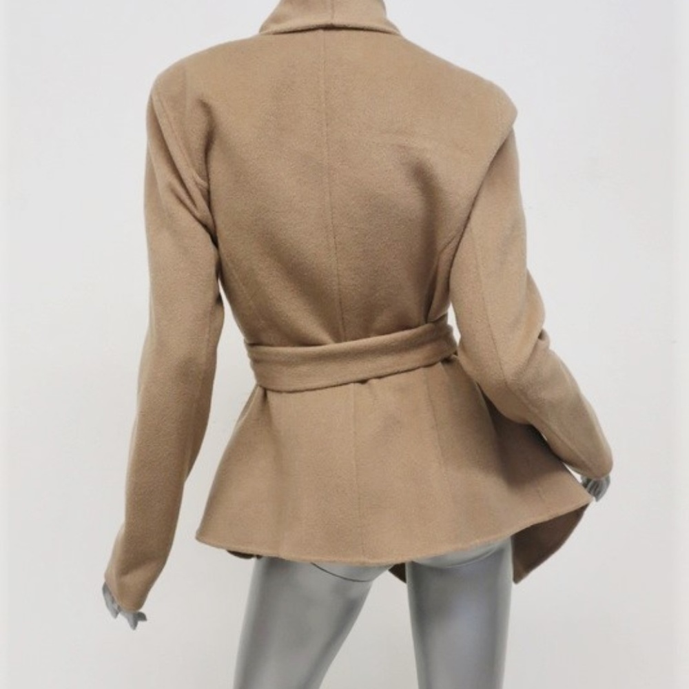 onna Karan Cashmere Belted Jacket Camel - Picture 4 of 5